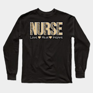 Nurse Leopard Print Long Sleeve T-Shirt